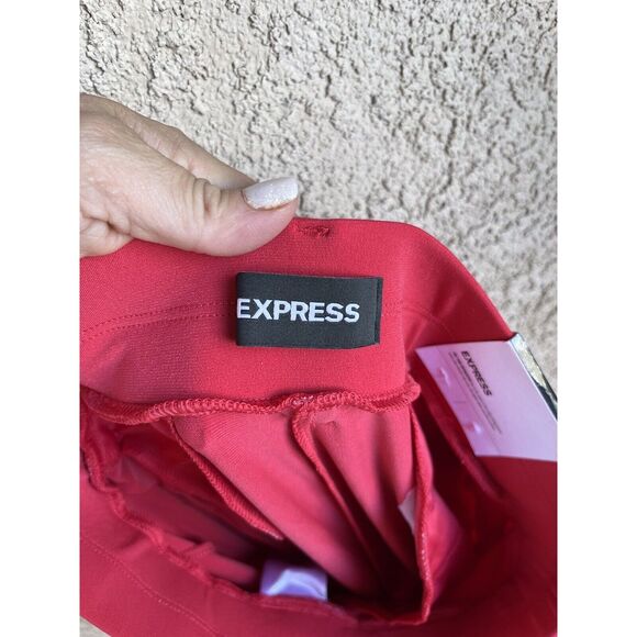 Express Mid Rise Paper bag Knit Pants - Size Small - Salmon Pink - Picture 8 of 11